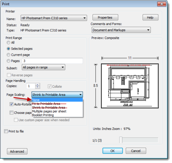 adobe pdf printer driver arch paper sizes