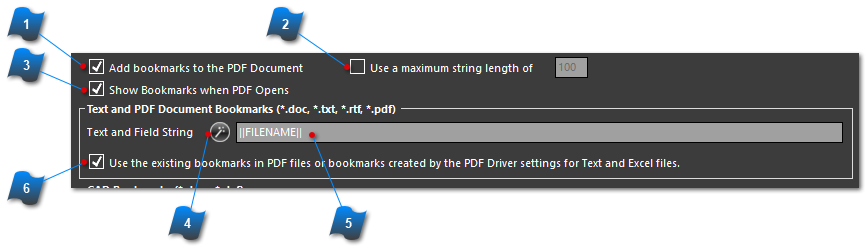 Text and PDF Document Settings